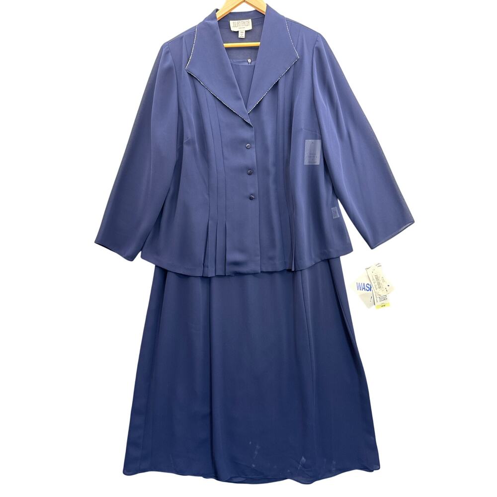 Julian Taylor Navy Blue Dress Jacket Set Women 18W